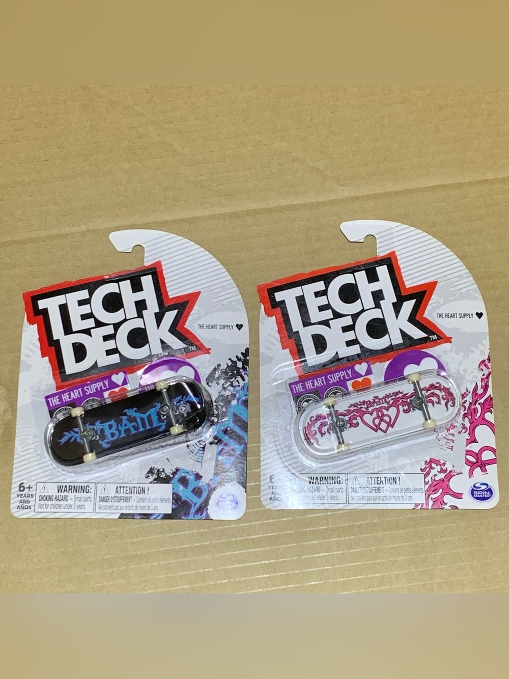 🆕 TechDeck Bam Margera Heart Supply Fingerboards lot of 2 Sealed Rare Graphics